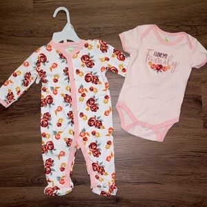 Gum Ball’s Matching Set in Pink Fall Floral (3-6m)